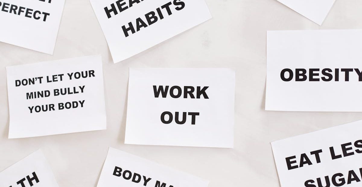 Collection of motivational health and fitness messages on cards. Inspire healthy habits and lifestyle changes.